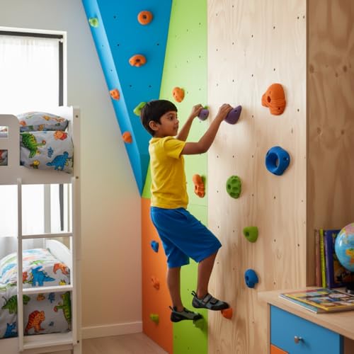 Image of Hop N Play 10 Pcs Adventure Wall Climbing Holds for Kids and Adult, Indoor and Outdoor Play Set Use (Multicolour) with Installation Kit, Loading Capacity 200 Kgs