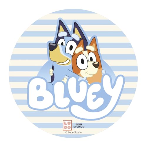 dekora, Disque Comestible Bluey pour Gâteau d'Anniversaire Enfan, Papier Azyme, Ornement pour Pâtisserie, Design Officiel Bluey & Bingo, Sans Gluten, Facile...