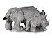 Ice King Bear Mom and Baby Stuffed Animals Set Zoo Wild Animals (Rhino)