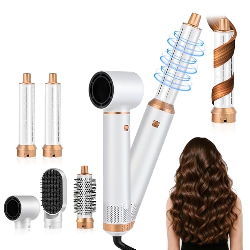 Air styler 5 in 1 Hair Styler 1000W Warmluftbürste Set Haarstyler Rundbürstenföhn, Lockenstab Automatisch, Glätten, Locken,Trockenes Haar