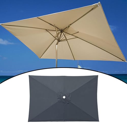 Auvent de rechange parasol terrasse gris facile à installer de 2x3m - 4