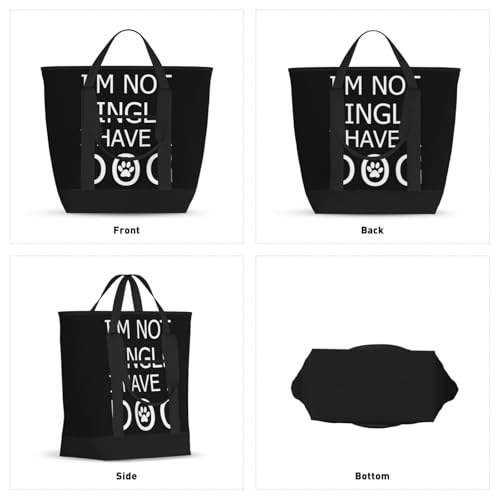 I Am Not Single I Have A Dog (2) Premium Insulated Tote Bag – Heavy-Duty Handles, Perfect For Supermarket Trips, Picnics & Daily Commute2