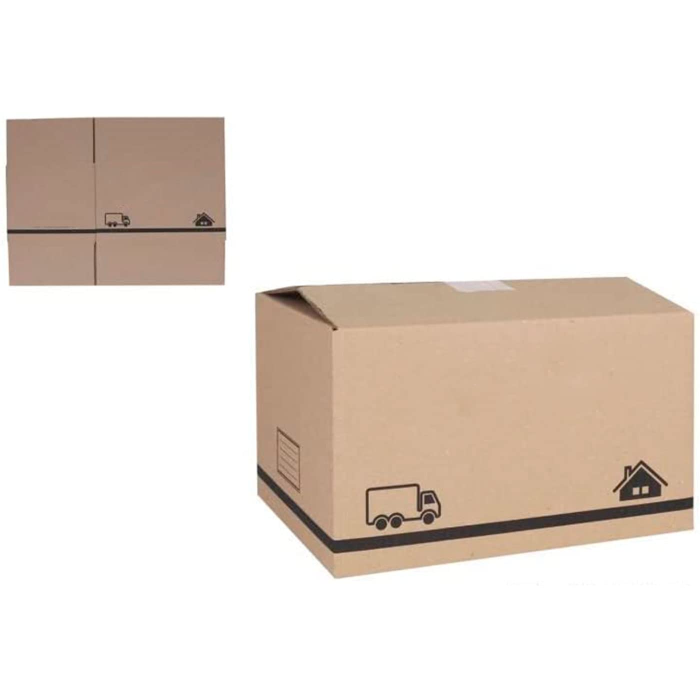 Tradineur - Pack de 6 cajas de embalaje de cartón, mudanzas, cartón reforzado y resistente, plegablse y reutilizables, envío paquetes, almacenaje, 80 x 40 x 40 cm