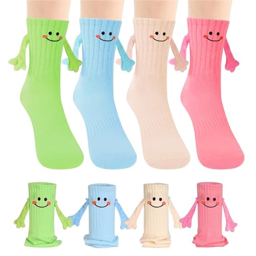 CHENGCKJ Calzini magnetici con le mani 4 paia di calzini