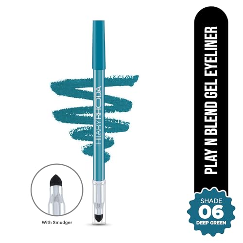Image of Hilary Rhoda Play n Blend Gel Eyeliner | One Stroke Application | Highly Pigmented | Matte & Shimmer Finish | 2 in 1 Smudger + Eyeliner | Butter Smooth Texture | 1.5g - (Deep Green | Shade 06)