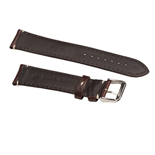 Hadley Roma Ms885 22Mm Brown Oil Tan Leather Contrast Stitched Watch Band #TOP2