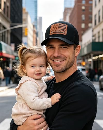 Image of Waldeal Papa Trucker Hat, Adjustable Snapback Dad Hats for Men, Fathers Day Birthday Gifts from Daughter