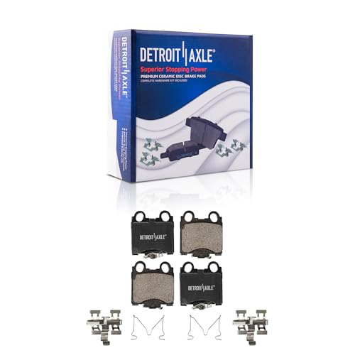 Image of Detroit Axle - Rear Brake Kit for 01-05 Lexus GS300, 01-05 GS430, 98-00 | GS400, 01-05 IS300, 02-10 SC430, Drilled & Slotted Disc Brake Rotors Ceramic Brake Pads w /Hardware Replacement