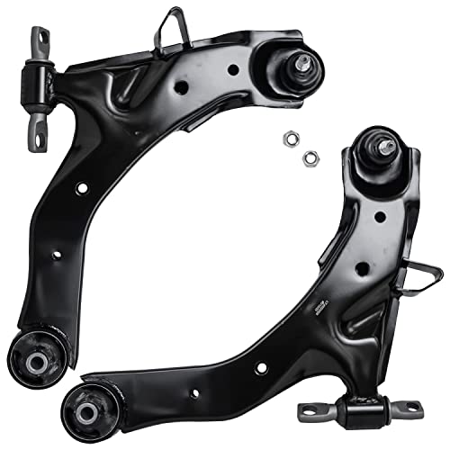 Image of Detroit Axle - 4pc Front End Control Arms Kit for 01-06 Hyundai Elantra, 2 Control Arms with Ball Joint 2 Outer Tie Rod Ends 2001 2002 2003 2004 2005 2006 Replacement