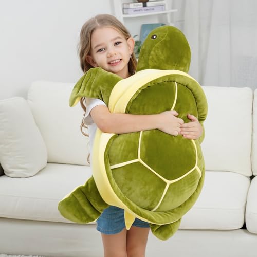 Dalmao 70cm Schildkröte Kuscheltier Groß, weiches Kuschelkissen mit Jumbo-Schildkröte, Cartoon Plüschtier Meeresschildkröte, Geschenk für Kinder Geburtstag, Ostern