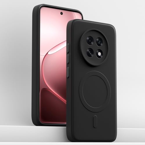 Image of Pikkme Back Cover for Oppo F31 Pro Plus 5G Soft Matte Silicone Mag-Safe Design (Mag-Safe Not Support) Camera Protection | Slim Fit Bumper Cover (Black)