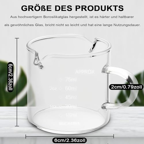 LATRAT Ounces Measuring Cup with Scale Kitchen Glass Measuring Cup, Milk Jug with Scales Milk Coffee Espresso Jug Baking Tool 100 ml - Image 4