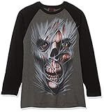  Spiral - Stitched Up - Raglan Baseball Contrast Black Charcoal (Maglia Manica Lu