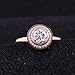 Dsnyu 14 Karat Gold Ring Band, Eternity Ring for Women Rose Gold Round with Moissanite 3ct Band Fashion Trendy Size 8