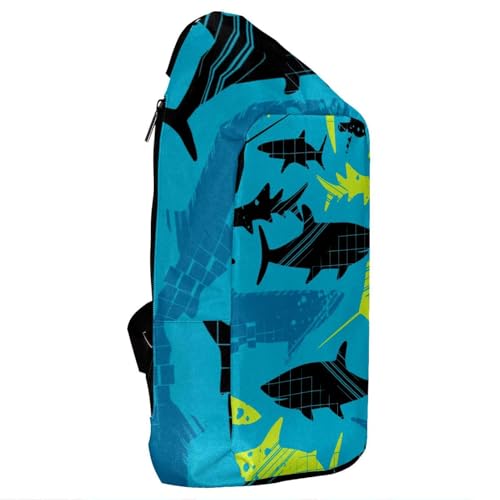 Mochila de hombro de tiburones y mantarrayas para viajes y senderismo multicolor 4