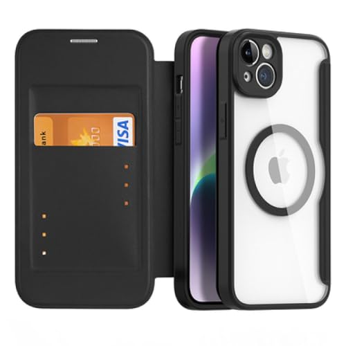 Étui de téléphone magnétique de charge sans fil iPhone 14 Pro en cuir