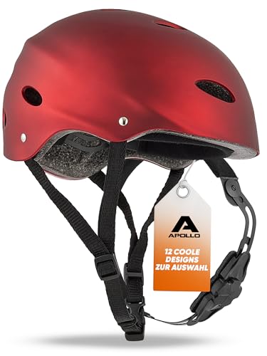 Apollo Casque de Vélo Enfant Casque Réglable pour Skate, Scooter, Vélo, avec Bouton Rotatif,...