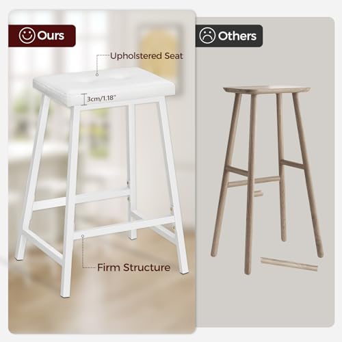 Mahancris B0CG5HDR5X Bar Stools, Set Of 2 Pu Upholstered Barstools thumb #3