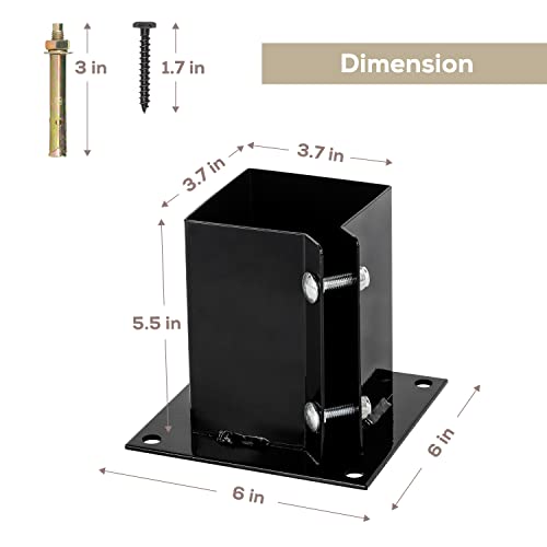 KT MART 4x4 Inch Wood Fence Post Anchor Base, Fence Post Anchor Base