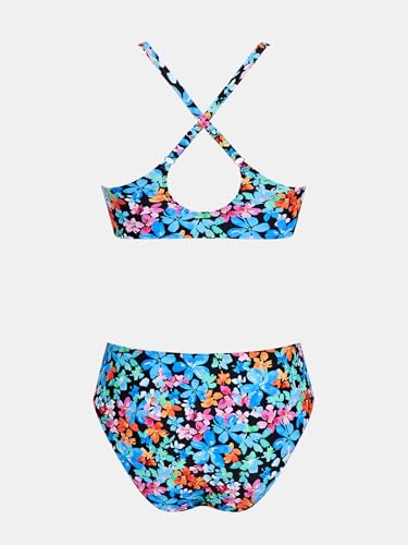 Image of CUPSHE Women's Two Piece Bikini Set Floral Print Knot Bunny Tie | Bunny Tie,Adjustable Straps,Soft Removable Cups,Flattering Bathing Suit For Vacation And Beach