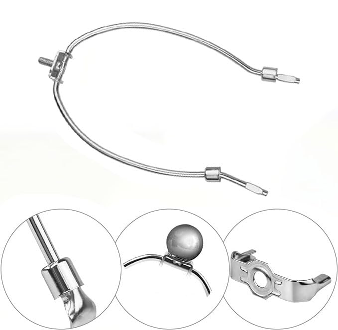 Image of 8 Inch Heavy Duty Lamp Harp, with Finials and Detachable Light Duty Saddle Bases,, Used for Floor Lamps and Table Lamps, Wall Lamps, Etc, 1sets of Heavy-Duty Lampshade Holders, Chandelier (Nickel)