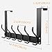 Uross Foldable Over The Door Hooks, Heavy Duty Over Door Hanger, Behind The Door Hook Rack for Hanging Jackets Coats Hoodies Towels Scarfs Clothes Hats Handbags Backpacks -Black