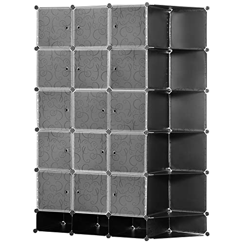 Monucep 12 Würfel Kleiderschrank Mit Türen - DIY Regalsystem Mit Kleiderstangen