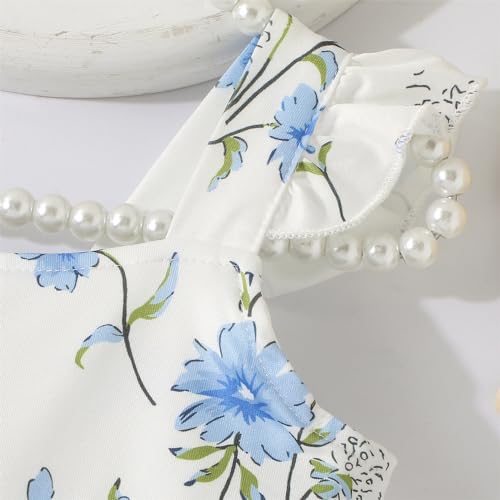 Little Girls Summer Dress - Flutter Sleeve Swing Tiered Sundress Toddler Smocked Dresses Kids Casual Outfits 2T-7T3