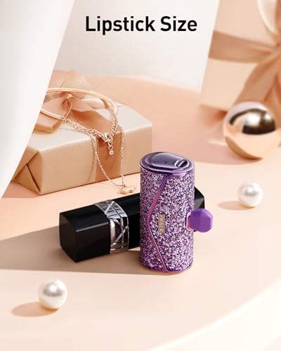 Image of iWALK Upgraded Sparkly Portable Charger 22.5W, 5000mAh Power Bank for iPhone 17 /16 /15 Series, Mini Battery Pack with Built-in USB-C Connector Compatible with Samsung S25 /24, iPad Pro /Air, AirPods