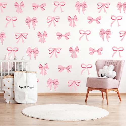 12 vinilos de lazo rosa claro para pared 7.9 x 11.8 pulg miniatura 4