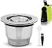 i Cafilas Stainless Steel Reusable Capsules Refillable Crema Coffee Capsules Pods With Reusbale Lids Compatible for Nespresso Machines