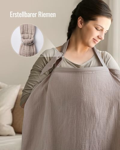 Blissful Diary Muslin Stilltuch für Stillende Frauen – Atmungsaktives Stillschal mit Bogenausschnitt, Praktisches Stilltuch für unterwegs… – Ansicht 5