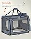 Feandrea Hundebox faltbar, Transportbox Hund, L, Hundetasche, Oxford-Gewebe, Netzstoff, atmungsaktiv tragbar transportabel, Metallrahmen, mit Griffen, Taschen, 70 x 52 x 52 cm, dunkelblau PDC70Z
