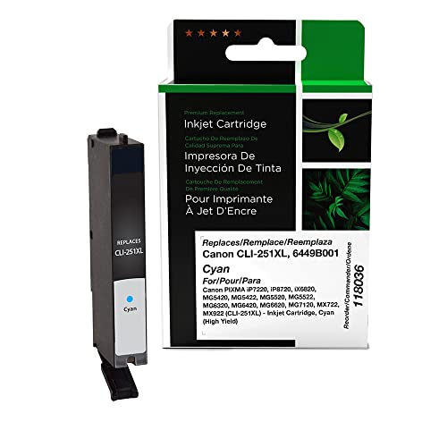 Clover Imaging Replacement High Yield Ink Cartridge Replacement For Canon Cli-251Xl, Cyan #TOP20