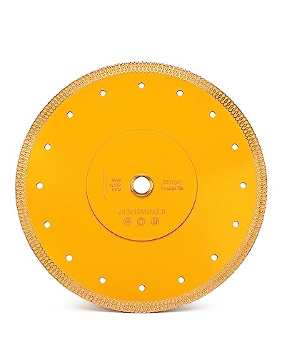 10 Inch Super Thin Wet Diamond Porcelain Saw Blade Tile Blade for Dry or Wet Cutting Porcelain Tiles Granite Marbles……