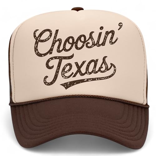 BROTHER TRUCKERS Choosin' Texas Distressed Mesh Back Hat (US, Alpha, One Size, Brown/Tan)