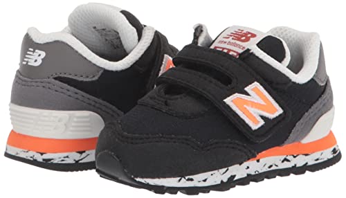 New Balance Kid's 515 V1 Hook and Loop Sneaker, Black/Vibrant Orange, 10 M US Toddler (1-4 Years)