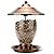 REALEAD Bird Feeder, Wild Bird Feeders for Outside,Metal and Glass Bird Feeder with 3 lbs Seed Capacity, Bird Feeders for Outdoor Hanging for Garden Yard