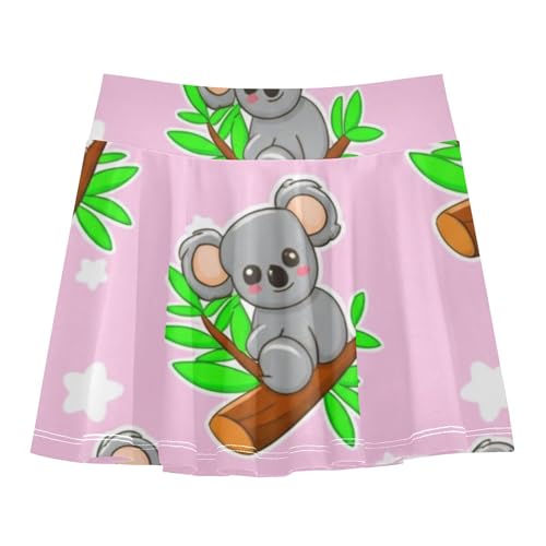 Dance Golf Girls Skorts Athletic Shorts Kids Tennis Skirts Teen Skirt Cute Cartoon Koalas Pink 4t