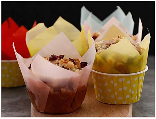 200 Pcs Tulip Cupcake Liner Baking Cups Paper Cupcake And Muffin Baking Cups For Baby Showers,Weddings, Birthdays, Colourful And Natural (Ten Color) #TOP5