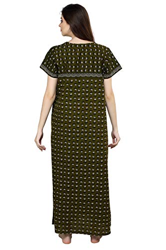 Image of Evolove Women's Cotton Long Maxi Night Gown Nighty Dress with Pocket, Super Soft Comfortable (LNG-Cotton-2)