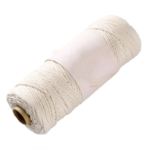 Doppellagige, merzerisierte Hohlbaumwolle, atmungsaktiver, steifer Baumwollfaden, umweltfreundlich und gesund, leicht und flauschig, zum Stricken geeignet.(White,165/group)