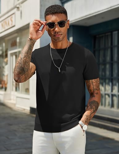 COOFANDY Men's Crewneck Sweater Short Sleeve Casual Basic Tops Classic Fashion Knit Pullover Tees2
