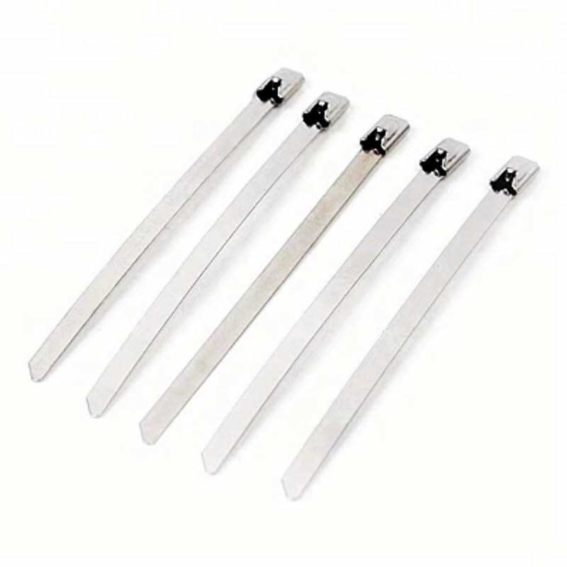 Samozamykające się opaski zaciskowe, Metalowe opaski kablowe, opaski zaciskowe ze stali nierdzewnej, opaski termiczne do rur indukcyjnych(20pcs,100mm)