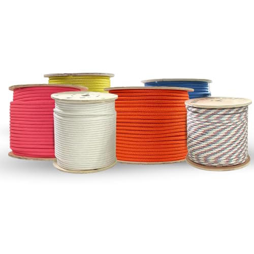 SGT KNOTS Arborist Double Braided Polyester Rope - Heavy Duty Tree Pulling Rope, Rigging, Tree Ropes, Arborist Pulling, Felling, Sailing, Industrial Rigging (0.375 in x 75 ft) Gold