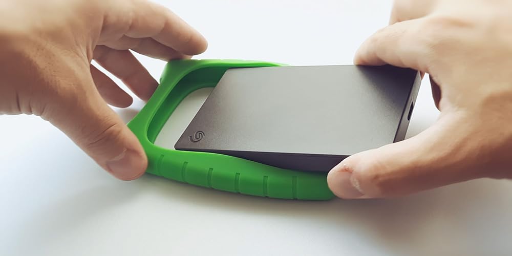 Custodia Hard Disk Esterno 2.5''Cover Silicone Antiurto Anticaduta Antiscivolo, Compatibile con: Seagate da 1TB/2TB Basic, One Touch, Expansion, Samsung e Maxtor M3, WD Elements 1TB/2TB (Green)