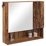 Poids: 11.4 kg Tomostar Armoire Murale Salle de Bain avec Miroir en Acrylique, Armoire de Toilette Miroir Meuble de Salle de Bain Bois Ancien 59 x 17 x 55 cm Bois d\'ingénierie