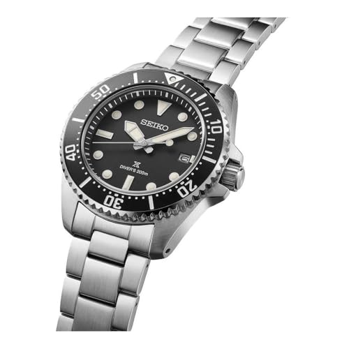 Image of Seiko Prospex Solar Diver's in Black Watch For Men SNE597P, Black, modern