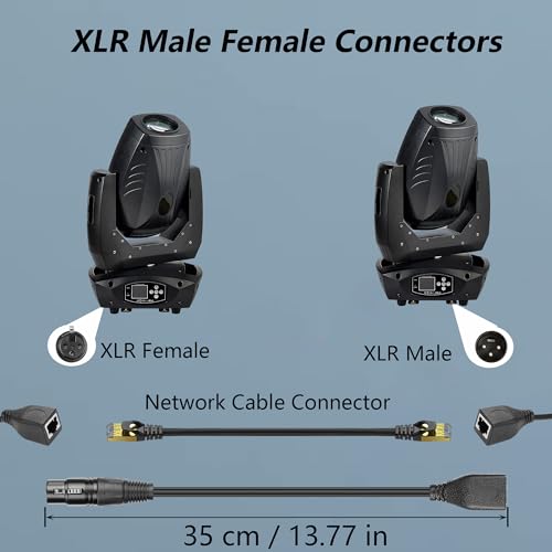 CERRXIAN 1FT 3PIN XLR to RJ45 Adapter Cable, XLR Male & Female to RJ45 Female DMX512 - Image 4