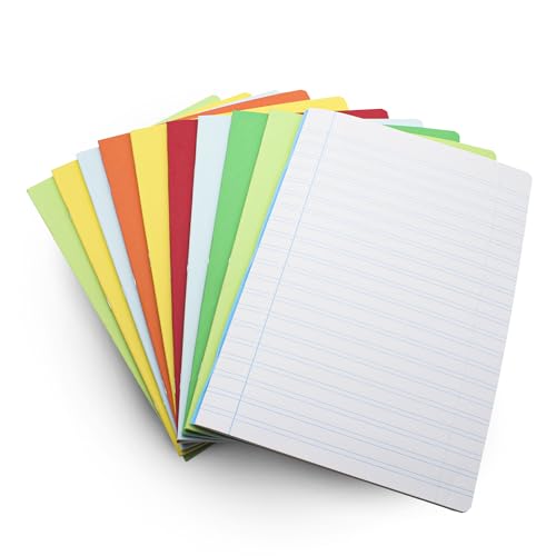DOJA Barcelona | Libreta Grapada A4 Doble Pauta | Tapa Blanda | 48 Hojas | Pack 10 | Cuaderno Grapado A4 para Dibujar, Estudiar, Trabajar | Cuaderno Grapas A4 para Estudiante y Profesional